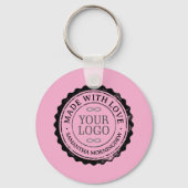 Stempel - UW TEKST & LOGO 3 Sleutelhanger (Achterkant)