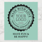 Stempel - UW TEKST & LOGO 3 Wijn Etiket (Enkel label)