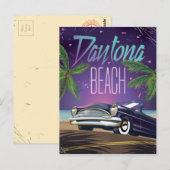 Stempel van Daytona Beach Vintage Car Travel Briefkaart (Voorkant / Achterkant)