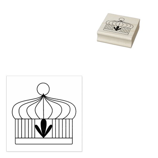 Stempel van gedecorreerde vogelkooi (Gestempeld)