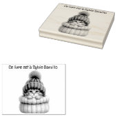 Stempel van gekat hout met wol. (Gestempeld)