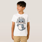 Stempel van goedkeuring! Schattigee Seal Pun Carto T-shirt (Voorkant volledig)