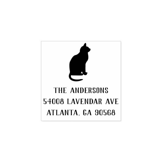 Stempel van het Adres van de terugkeer met Kat Sil (Afrduk)