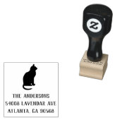 Stempel van het Adres van de terugkeer met Kat Sil (Gestempeld)