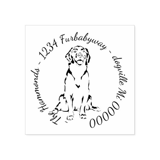 Stempel van het adres van Golden Retriever (Afrduk)
