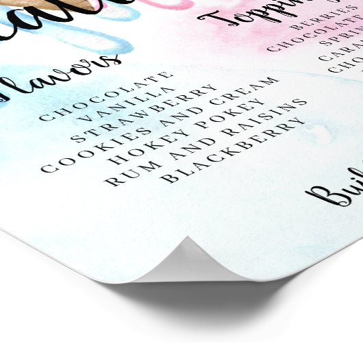 Stempel van het ijsje voor het geslacht. poster (Hoek)