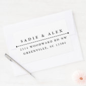 Stempel van het terugkeeradres "classic" rechthoekige sticker (Envelop)