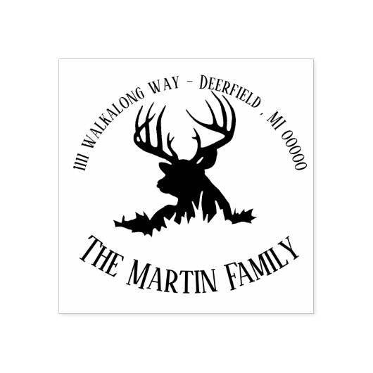 Stempel van het terugzendadres van Antlered Buck (Afrduk)