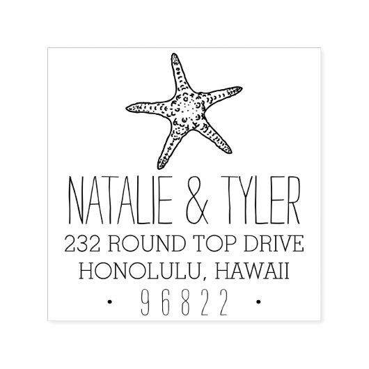 Stempel van het terugzendadres van kuststaartvis (Design)