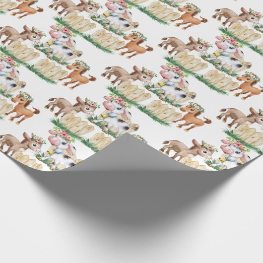 Stempel van kweekdieren cadeaupapier (Hoek)