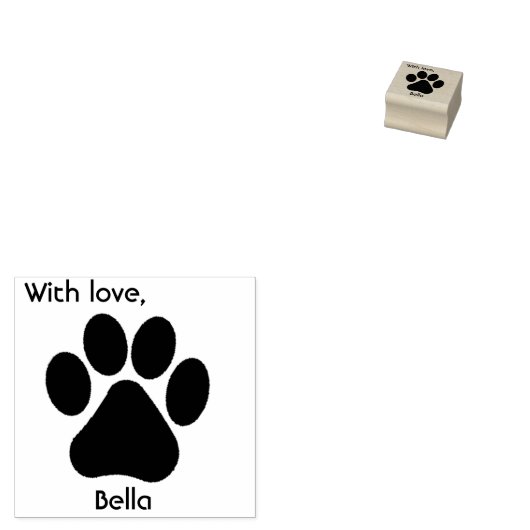 Stempel van rubber, bedrukt, met liefde (Gestempeld)