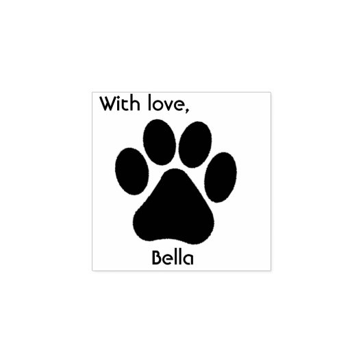 Stempel van rubber, bedrukt, met liefde (Afrduk)