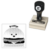 Stempel van rubber van de cartoon van hamburger (Gestempeld)
