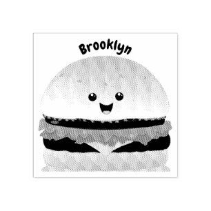 Stempel van rubber van de cartoon van hamburger