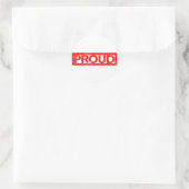 Stempel van trots ronde sticker (Tas)