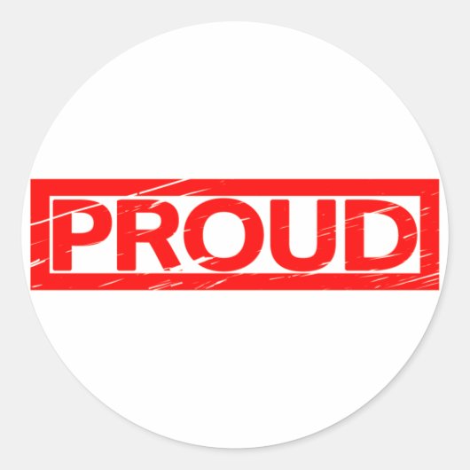 Stempel van trots ronde sticker (Voorkant)