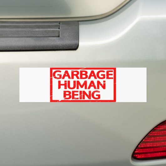 Stempel van vuilnis bumpersticker (Op auto)
