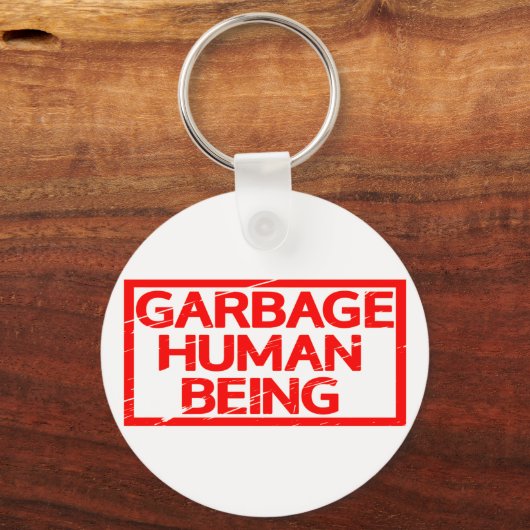 Stempel van vuilnis sleutelhanger (Achterkant)