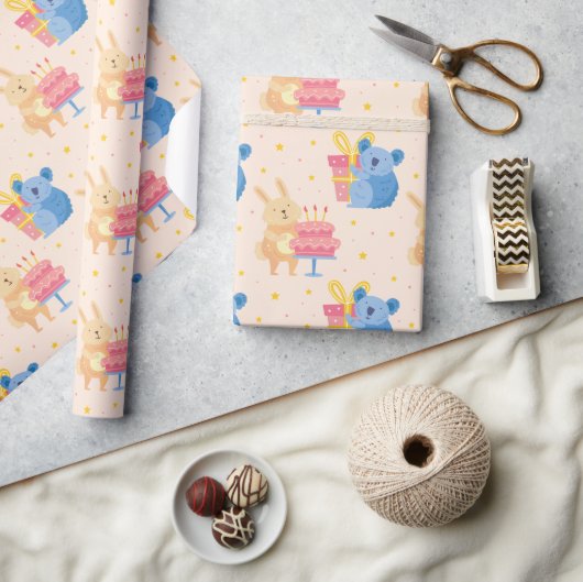 Stempel van zeedagdieren cadeaupapier (Crafts)