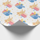 Stempel van zeedagdieren cadeaupapier (Hoek)