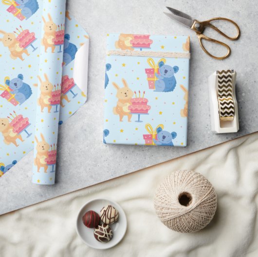 Stempel van zeedagdieren cadeaupapier (Crafts)