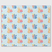 Stempel van zeedagdieren cadeaupapier (Vlak)