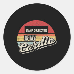Stempel verzamelen is mijn cardio  Retro Ronde Sticker