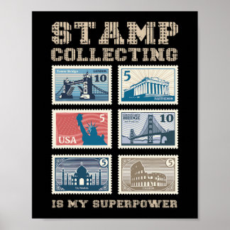 Stempel verzamelen is mijn Superpower Philatelyste Poster