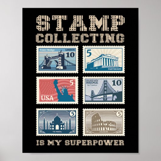 Stempel verzamelen is mijn Superpower Philatelyste Poster (Voorkant)
