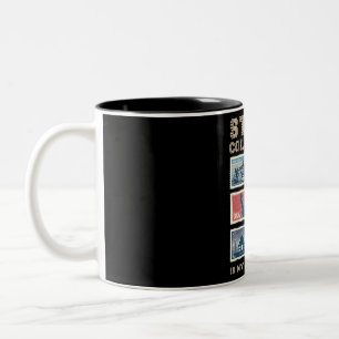 Stempel verzamelen is mijn Superpower Philatelyste Tweekleurige Koffiemok