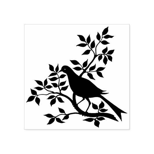  stempel Vogel op een tak (Afrduk)