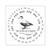 Stempel voor eierkartons van boerderij met eendene (Afrduk)