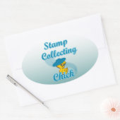 Stempel voor het verzamelen van kuiken #3 ovale sticker (Envelop)