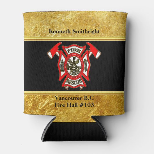 Stempel voor logo Gold en gouden badge Blikjeskoeler (Voorkant)