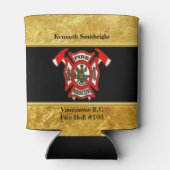 Stempel voor logo Gold en gouden badge Blikjeskoeler (Achterkant)