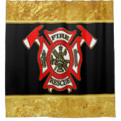 Stempel voor logo Gold en gouden badge Douchegordijn (Voorkant)