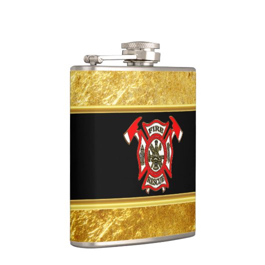 Stempel voor logo Gold en gouden badge Heupfles (Rechts)