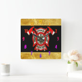 Stempel voor logo Gold en gouden badge Vierkante Klok (Huis)