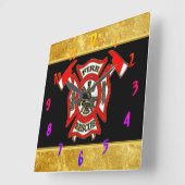 Stempel voor logo Gold en gouden badge Vierkante Klok (Hoek)