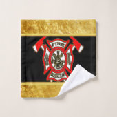 Stempel voor logo Gold en goudfolie met rode badge Bad Handdoek (Wasdoekje)