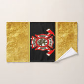 Stempel voor logo Gold en goudfolie met rode badge Bad Handdoek (Handdoek)