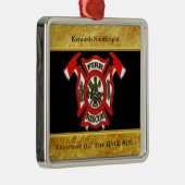 Stempel voor logo Gold en goudfolie met rode badge Metalen Ornament (Rechts)