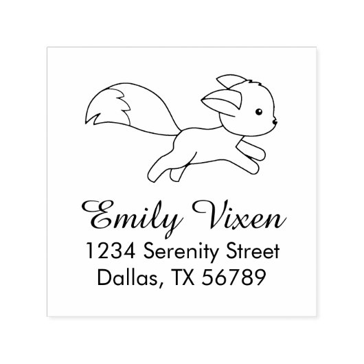 Stempel voor zelfinkend vossenadres (Design)