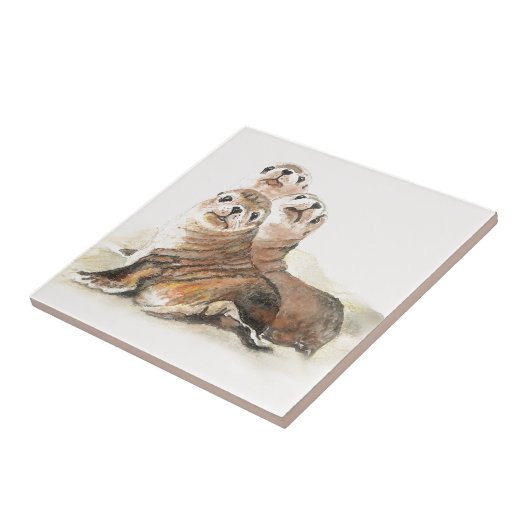 Stempel Waterverf Dier Tegeltje (Zijkant)