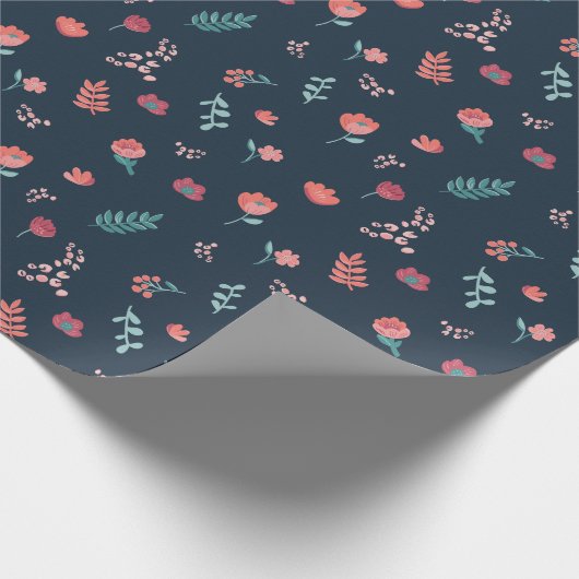 Stempelbloemen Cadeaupapier (Hoek)