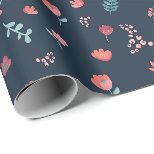 Stempelbloemen Cadeaupapier (Rol Hoek)