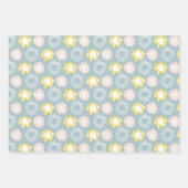 Stempeldevebloemen, pokadots en stripes inpakpapier vel (Voorkant 2)