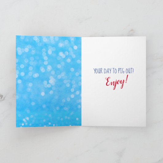 Stempelen van varkens op zaterdag kaart (Binnen)