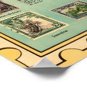 Stempelkaart van de wereld poster (Hoek)