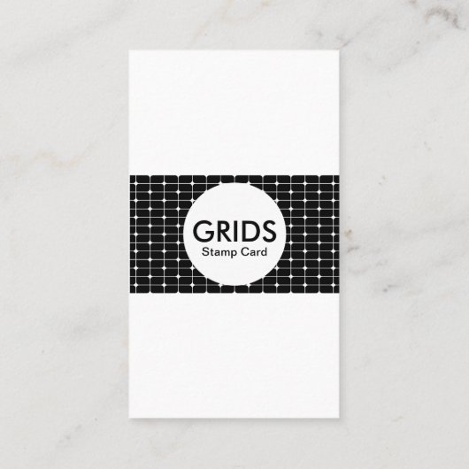 Stempelkaart voor rasters (aanpasbare kleur) visitekaartje (Achterkant)